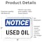 Signmission Used Oil, 5 in W x Rectangle, Vinyl Decal OS-2PACK-NS-D-35-L-16793 - alternate 2